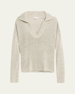 Vince Coated Cotton Sweater - White