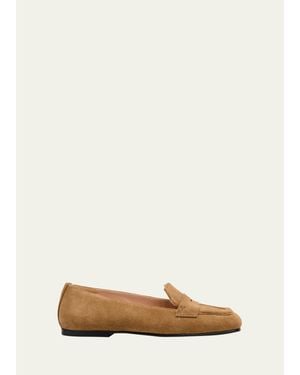 NODALETO Bulla Cara Suede Moccasin Loafers - Natural