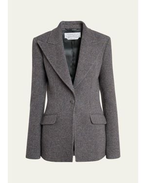 Gabriela Hearst Leiva Speckled Herringbone Single-Breasted Blazer - Gray