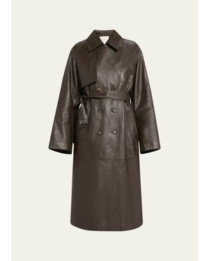 Vince Leather Trench Coat - Multicolor