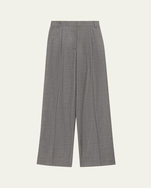Officine Generale New Sophie Italian Wool Pants - Gray