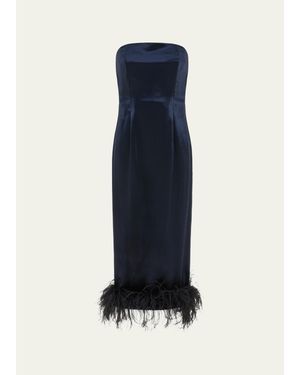 16Arlington Minelli Strapless Satin Midi Dress - Blue