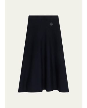Moncler Wool Knit Midi Skirt - Blue