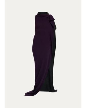 Zankov Magdalena Draped Maxi Dress - Blue