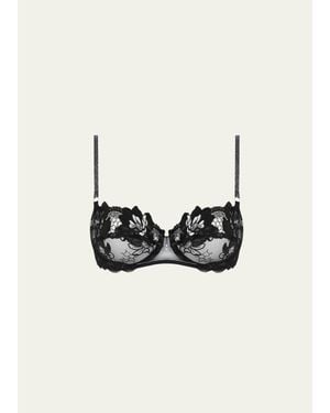 Lise Charmel Cuir Sexy Couture Embroidered Demi Bra - White