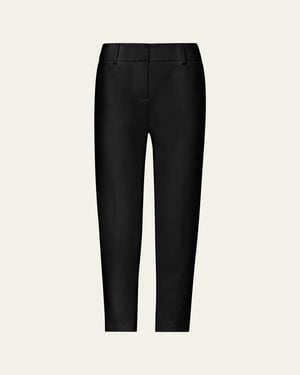 MILLY Nicola Cropped Slim Cady Pants - Black