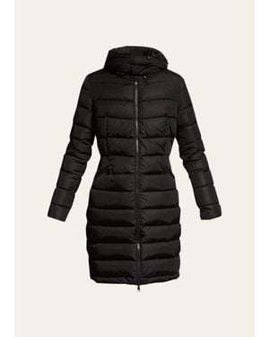 Moncler Flammette High-Neck Puffer Coat - Black
