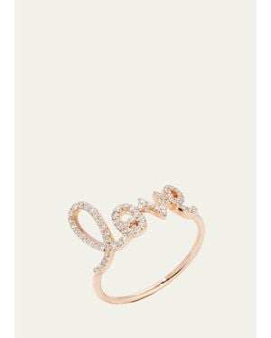 Sydney Evan Large Love 14K Ring With Diamonds - Natural