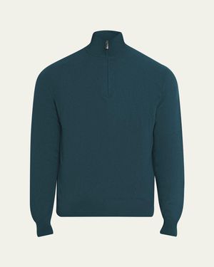 Massimo Alba Cashmere Half-Zip Sweater - Blue