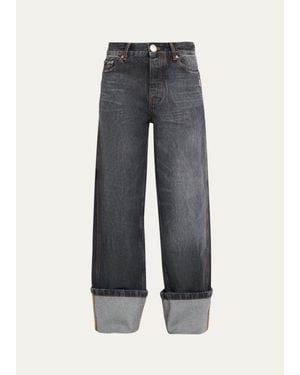 Marc Jacobs Cuffed Wide-Leg Jeans - Blue