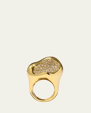 Alexis Solanales Crystal Pebble Statement Ring - Metallic