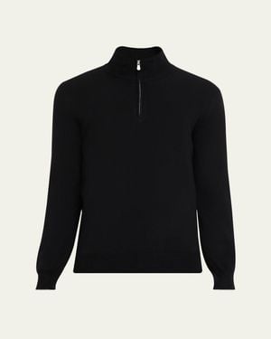 Brunello Cucinelli Cashmere Quarter-Zip Sweater - Black