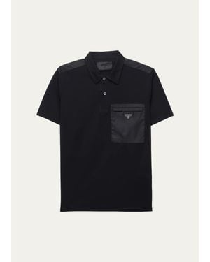 Prada Re-Nylon Pocket Polo Shirt - Black