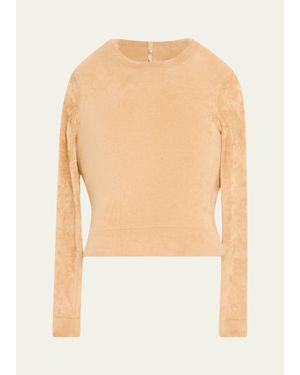 Marc Jacobs Velvet Knit Padded Sweater - White