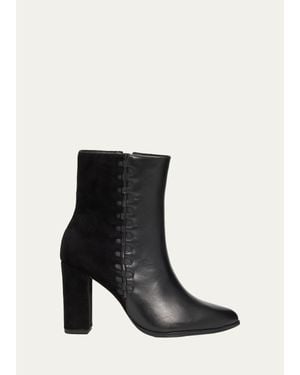 Alexandre Birman 90Mm Jesse Mixed Leather Ankle Boots - Black