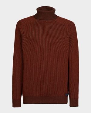 Sease Dinghy Cashmere Rib Reversible Rollneck Sweater - Brown