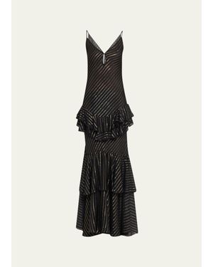 Johanna Ortiz Silk Metallic Reinterpretation Maxi Dress - White