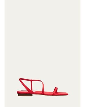Emme Parsons Delice Strappy Flat Leather Sandals - Red