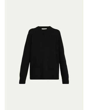 The Row Sibem Wool-Cashmere Crewneck Sweater - Black