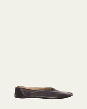 The Row Stella Lambskin Ballerina Slippers - Natural