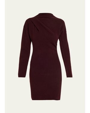 Helmut Lang Slouchy Wool-Blend Mini Sweater Dress - Purple