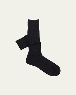 Sozzi Calze Cashmere-Silk Crew Socks - Black