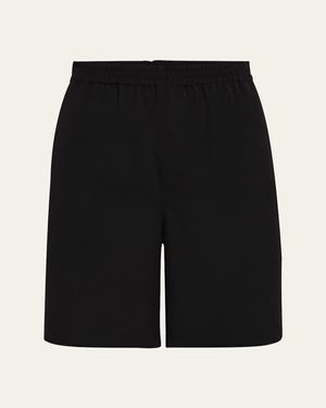 FRAME Wool Relaxed Fit Pull-On Shorts - Black