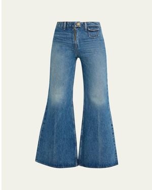 Ulla Johnson Odelia High-Rise Flare Jeans - Blue