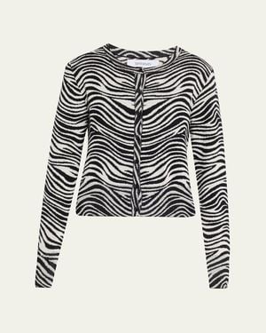 SPRWMN Leopard Cashmere Baby Cardigan - White
