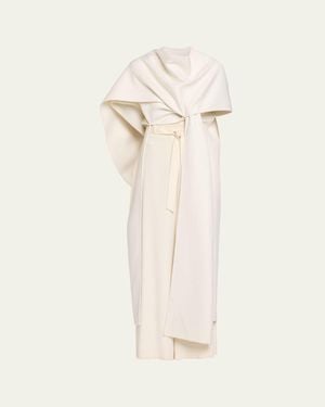 Balenciaga Cashmere Scarf Coat - Natural