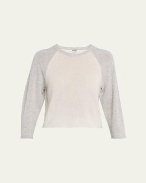 RE/DONE Featherweight Cashmere Baseball Tee - Natural