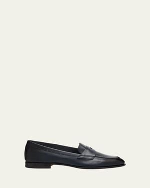 Santoni Famed Leather Loafers - White