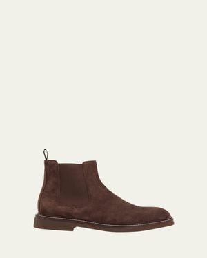 Brunello Cucinelli Suede Chelsea Boots - Brown
