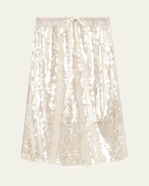 3.1 Phillip Lim Sequined Drawstring Skirt - Natural