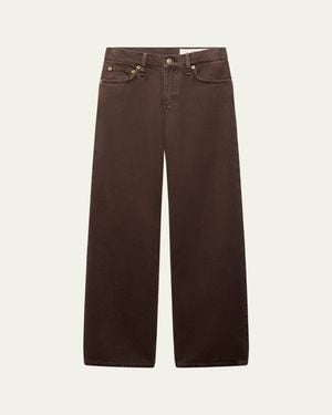 Rag & Bone Saige Low-Rise Relaxed Straight Jeans - Brown