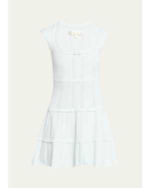LoveShackFancy Laighton Pointelle Knit Mini Dress - White