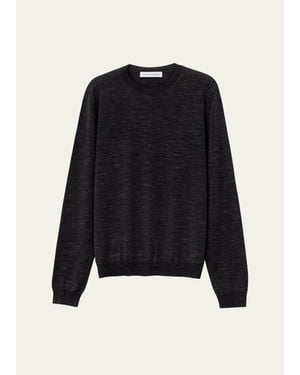 Iris Von Arnim Wool, Silk And Linen Crewneck Sweater - Black