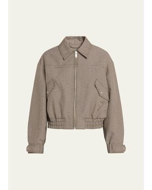 3.1 Phillip Lim Tweed Blouson Bomber Jacket - Natural