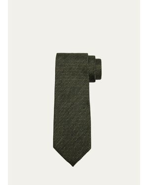 Tom Ford Micro-Geometric Woven Silk Tie - White