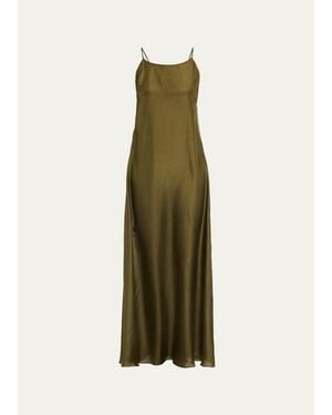 AISLING CAMPS Sleeveless Silk Maxi Slip Dress - Green