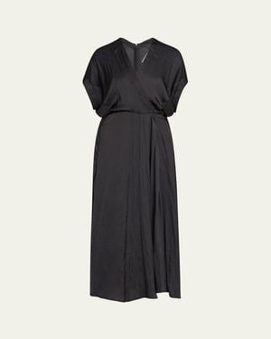 Zero + Maria Cornejo Long Aki Wave Wrap Dress - Black