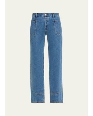 Still Here Supply Straight-Leg Utility Jeans - Blue
