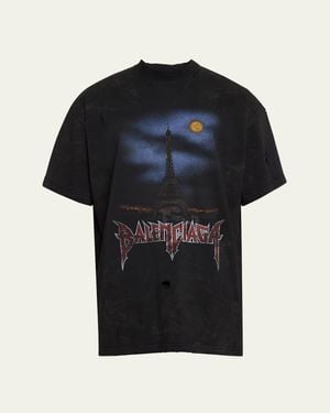 Balenciaga Paris Moon Upside-Down T-Shirt in Black for Men | Lyst