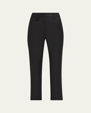 Anna Quan Juliette Slim-Straight Crop Pants - Black