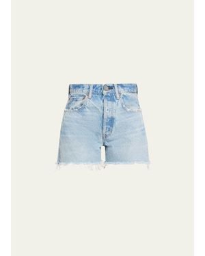 Moussy Lincoln Denim Shorts - Blue
