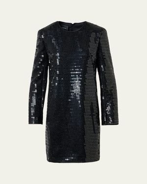 Akris Corded Sequin Short Cocktail Dress - Black