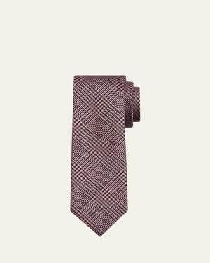 Tom Ford Prince Of Wales Linen Tie - Purple