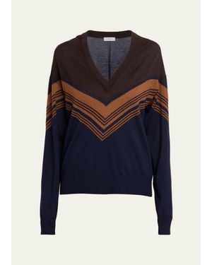 A.L.C. Nicole Chevron Wool Sweater - Blue