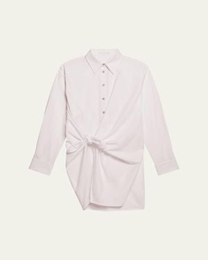 Helmut Lang Knotted Cotton Shirtdress - Pink