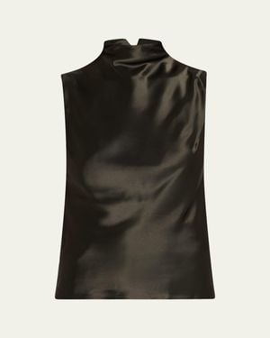 Nanushka Colson Satin Cowl-Neck Top - Black